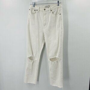 Abercrombie & Fitch Ultra High Rise Ankle Straight White Size 28